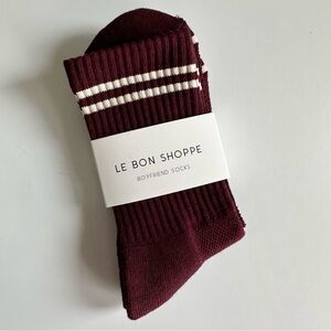 NEW Le Bon Shoppe Boyfriend Socks Maroon